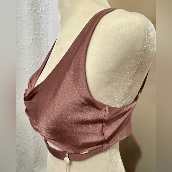 Free People x BOAMAR Twist Habana Bikini Top Women’s Size XL Truffle Shimmer NWT - Picture 4 of 12